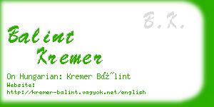 balint kremer business card